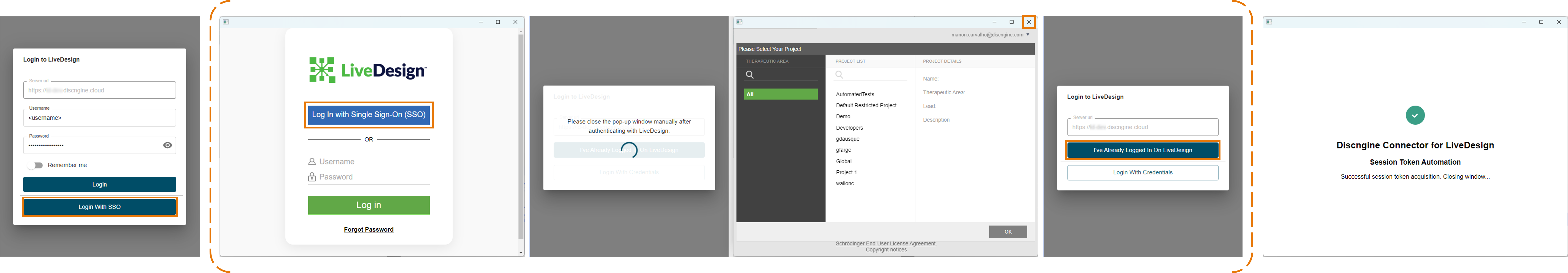 LiveDesign Connector Login with SSO