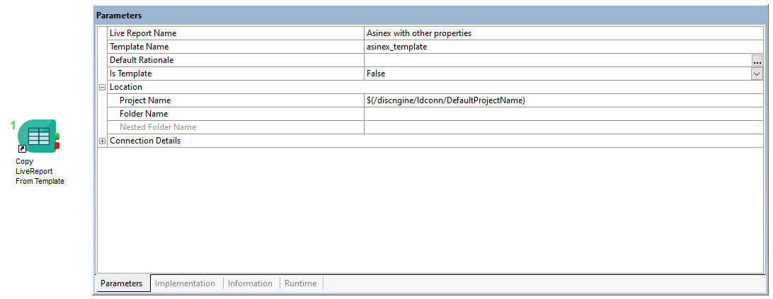Copy LiveReport From Template