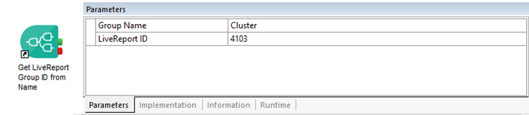Get LiveReport Group ID from Name Component