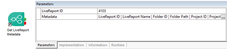 Get LiveReport Metadata Component