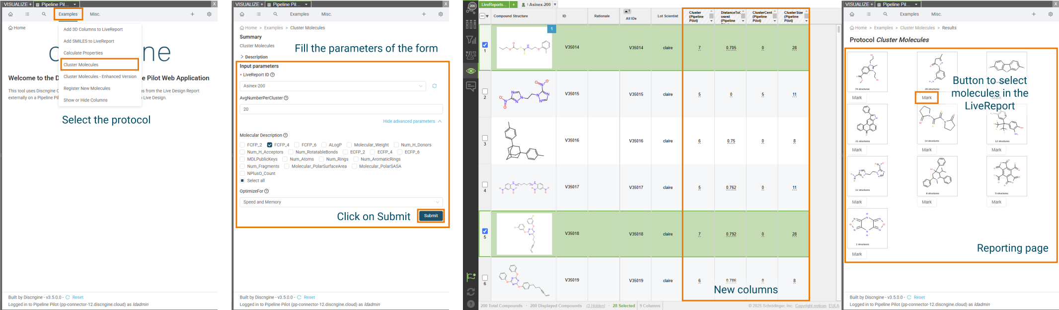 Cluster Molecules in LiveDesign