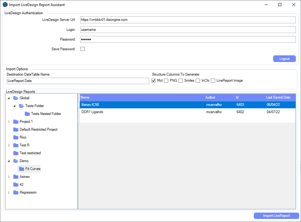 Template creation load data with import assistant