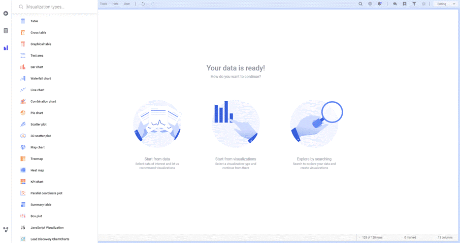 Template creation add visualizations