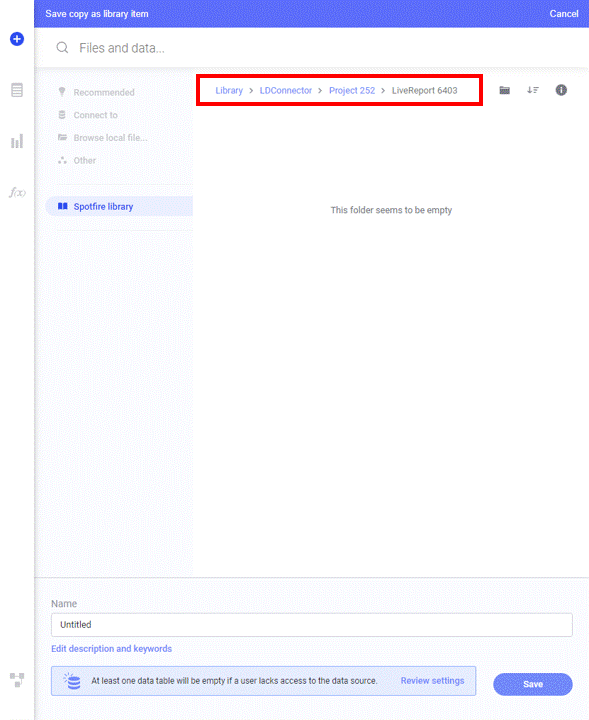 Template creation save in library