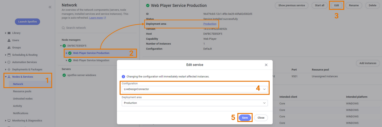 Change configuration