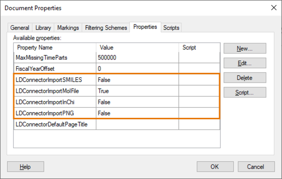 Structure Columns in Document Properties