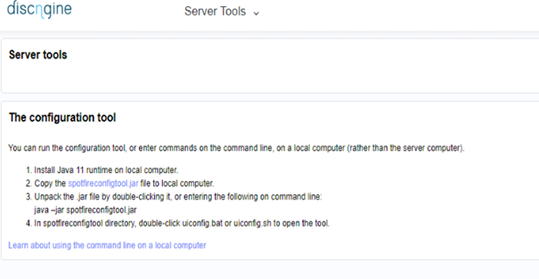 Spotfire Server Tool Section