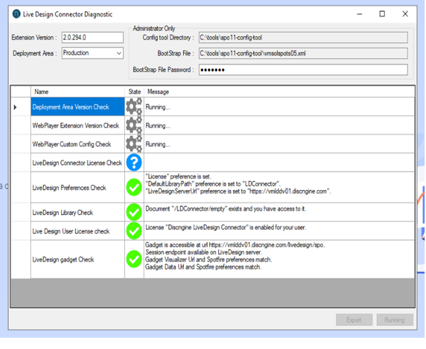 Spotfire Diagnostic tool running