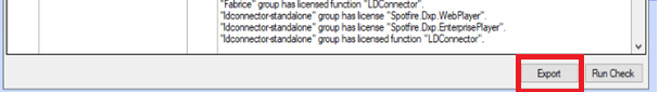 Spotfire Diagnostic tool results
