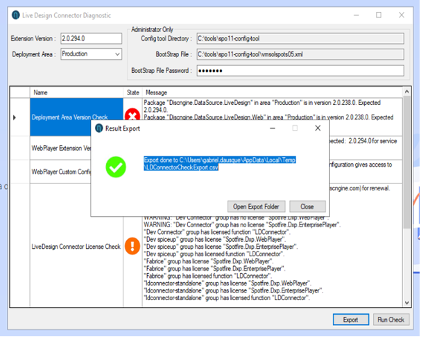 Spotfire Diagnostic tool export