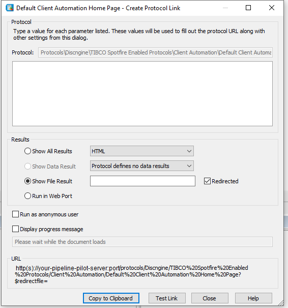 Default Client Automation Home Page