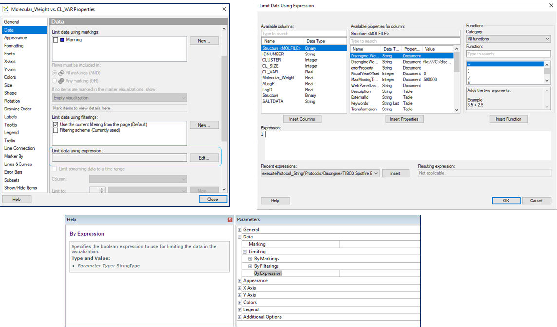 Limit data using expression