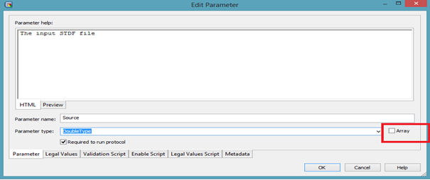 Pipeline Pilot Array parameter