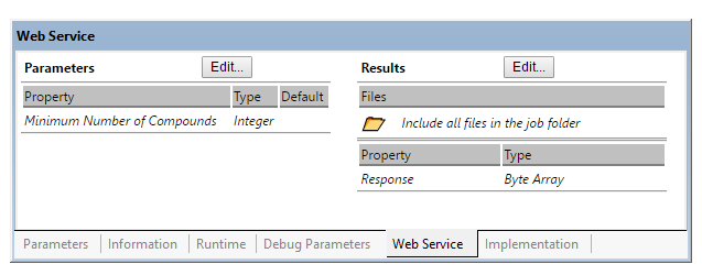 Web Service Tab