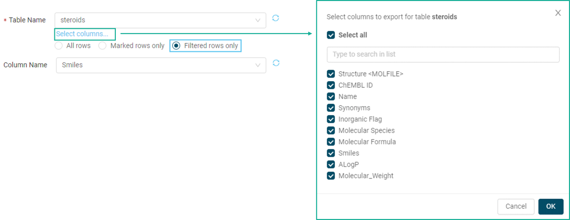 Data table input options