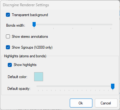 Small Molecule Renderer Settings