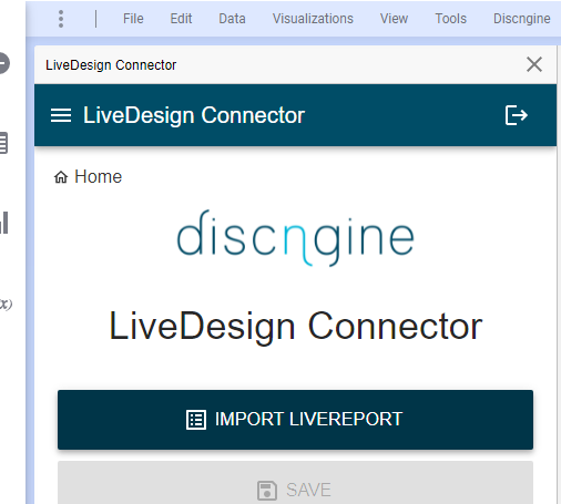 LiveDesign Connector Home