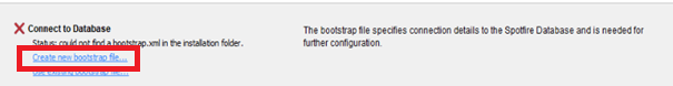 Spotfire Config tool Bootstrap configuration